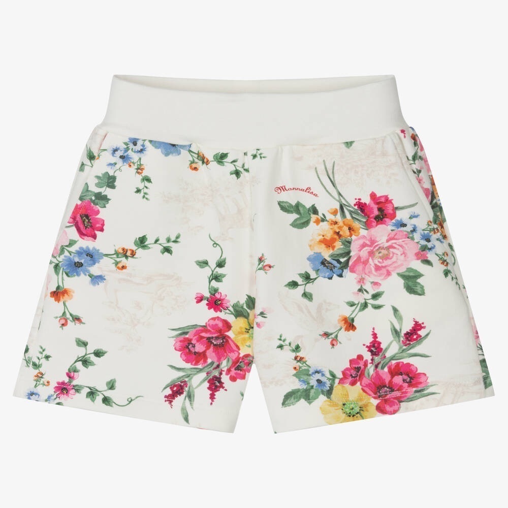 MONNALISA Ivory Floral Shorts